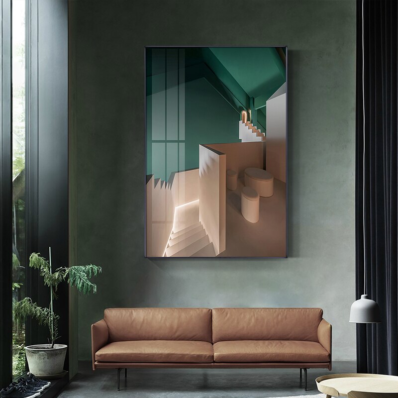 CORX Designs - Arch Window Modern Green Room Canvas Art - Review