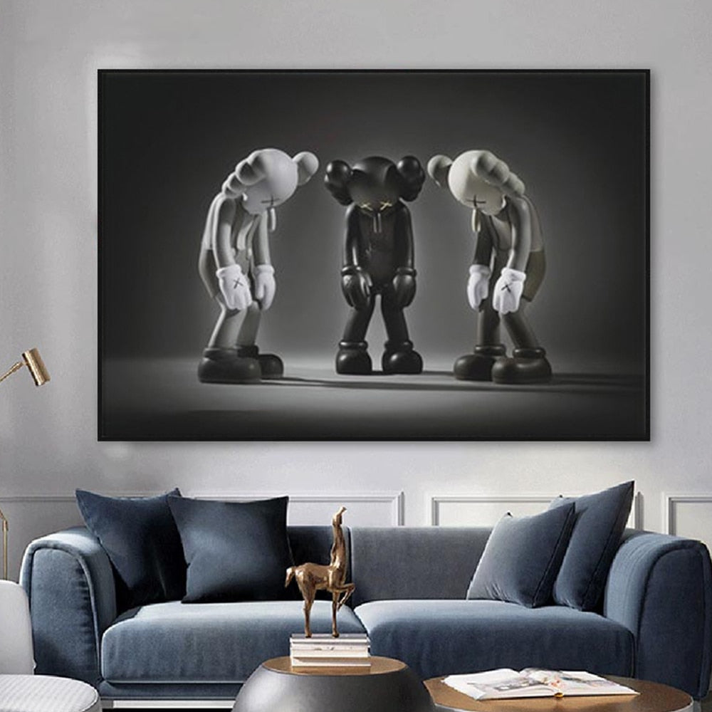 CORX Designs - Black and White Kaws Head Down Canvas Art - Review