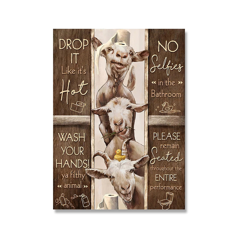 CORX Designs - Toilet Rules Funny Animal Wall Art Canvas - Review