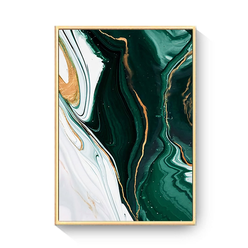 CORX Designs - White Green Gold Marble Canvas Art - Review