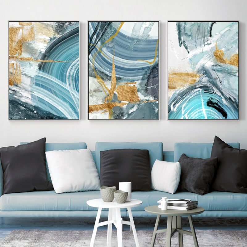 CORX Designs - Blue Gold Marble Canvas Art - Review
