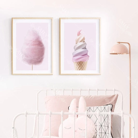 CORX Designs - Pink Ice Cream Cotton Candy Canvas Art - Review