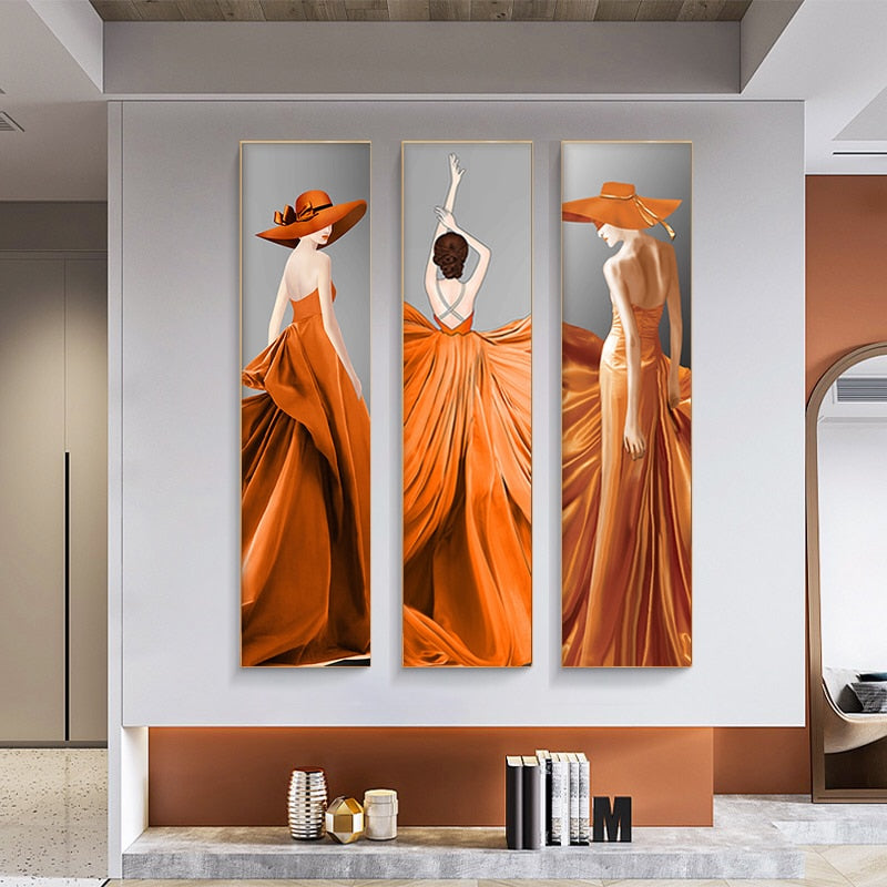 CORX Designs - Orange Dress Fashion Woman Canvas Art - Review