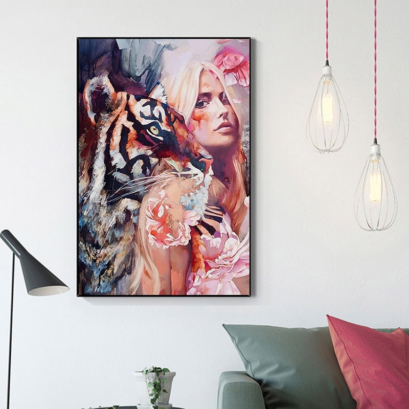 CORX Designs - Woman with Tiger Floral Canvas Art - Review