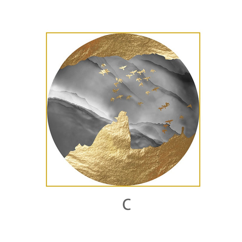 CORX Designs - Golden Abstract Luxury Round Canvas Art - Review