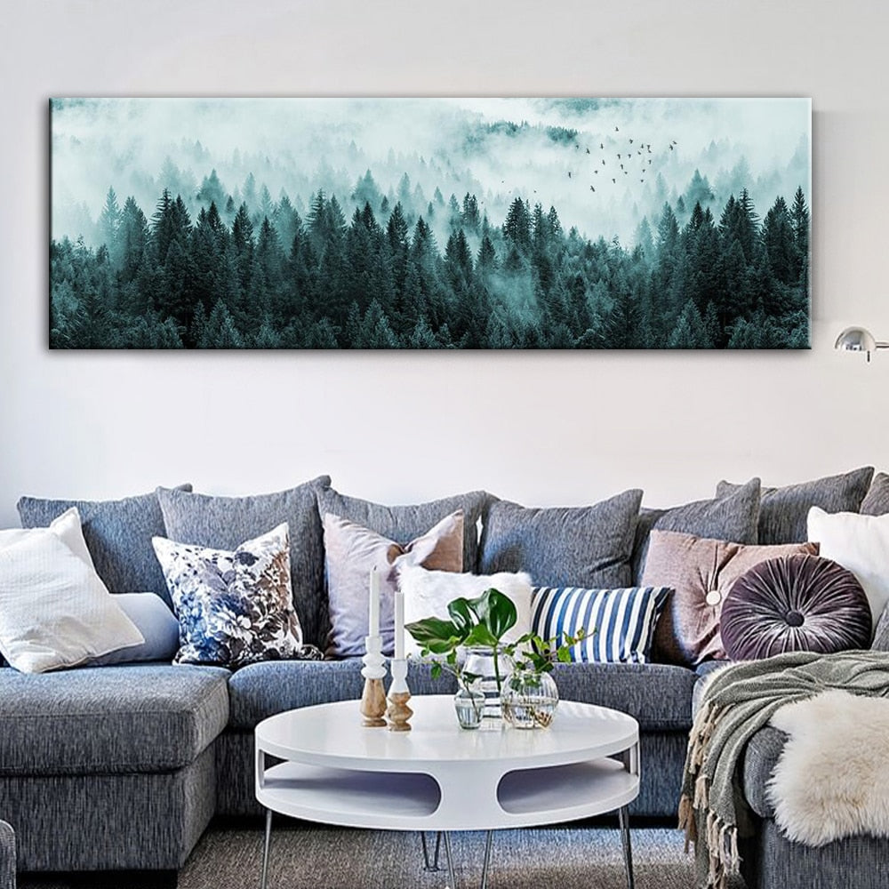 CORX Designs - Foggy Pine Forest Landscape Canvas Art - Review
