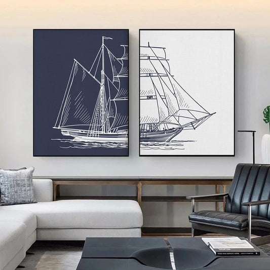 CORX Designs - Blue and White Boat Canvas Art - Review
