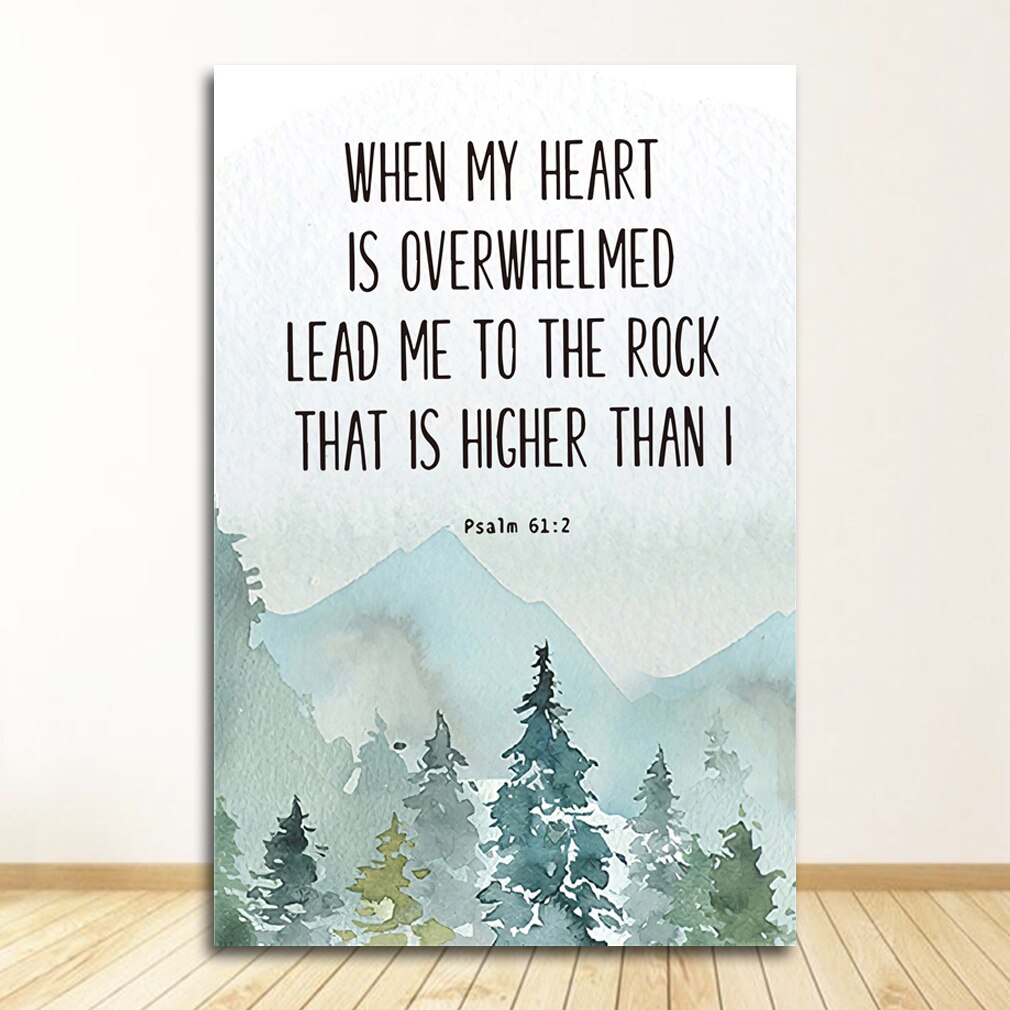CORX Designs - Bible Verse Psalm 61:2 Christian Wall Art Canvas - Review