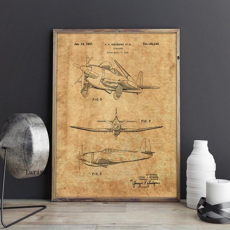 CORX Designs - Vintage Airplane Patent Blueprint Canvas Art - Review