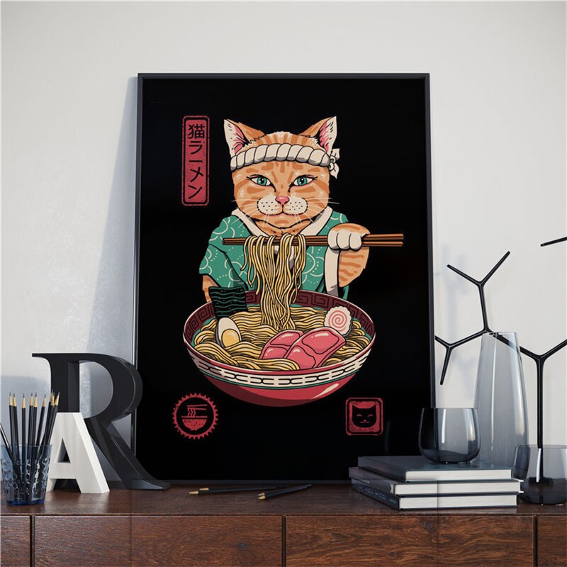 CORX Designs - Japanese Samurai Cat Ramen Canvas Art - Review