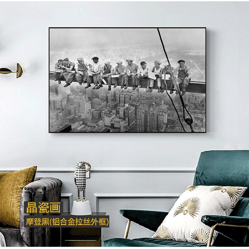 CORX Designs - Black & White Lunch On a Skyscraper Canvas Art - Review
