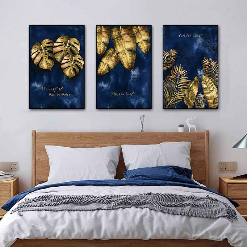 CORX Designs - Blue Gold Leaf Canvas Art - Review