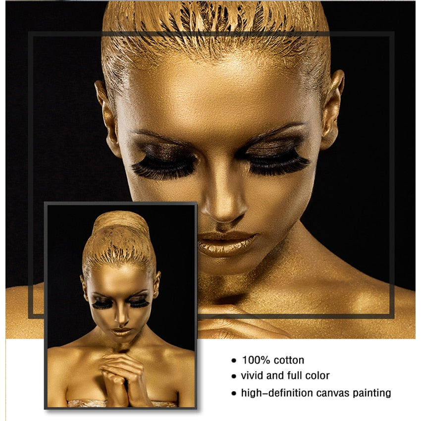 CORX Designs - Black Gold African Art Woman Oil Painting Canvas Art - Review