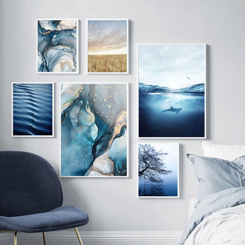 CORX Designs - Blue Abstract Lake Canvas Art - Review