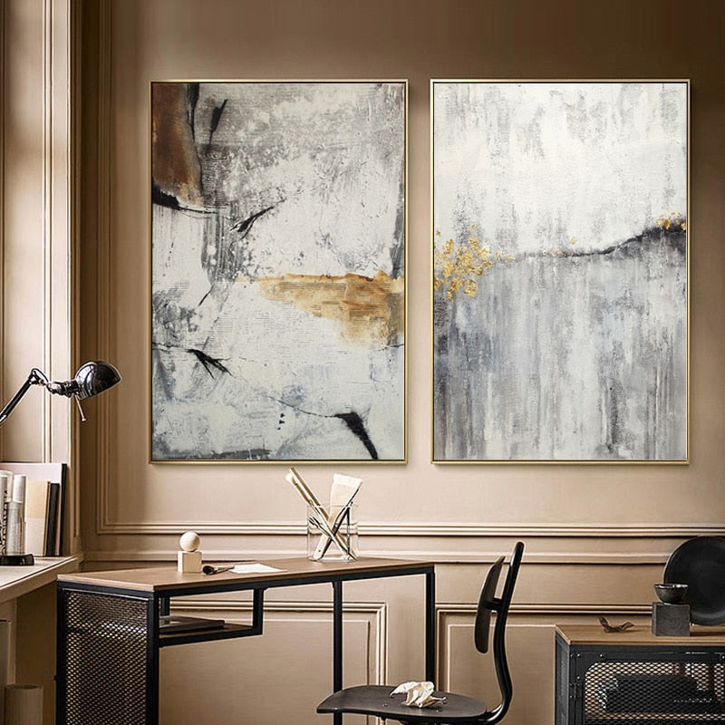CORX Designs - Gray Marble Abstract Gold Line Canvas Art - Review