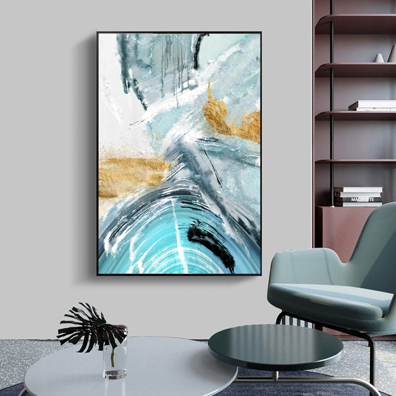 CORX Designs - Blue Gold Marble Canvas Art - Review