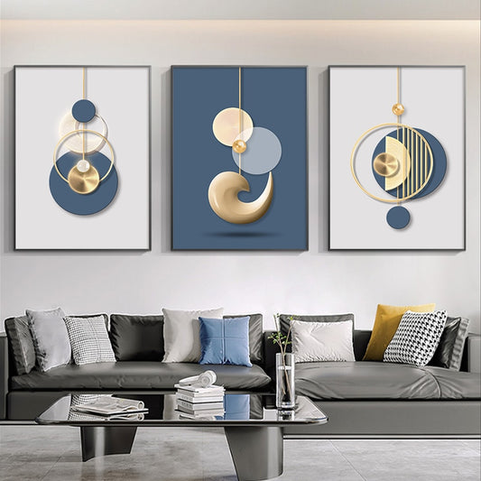 CORX Designs - Abstract Geometric Blue White Canvas Art - Review