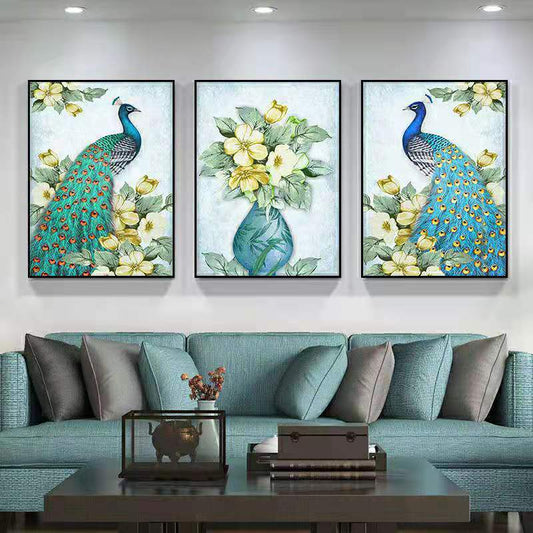 CORX Designs - Peacock Flower Vase Oil Painting Canvas Art - Review