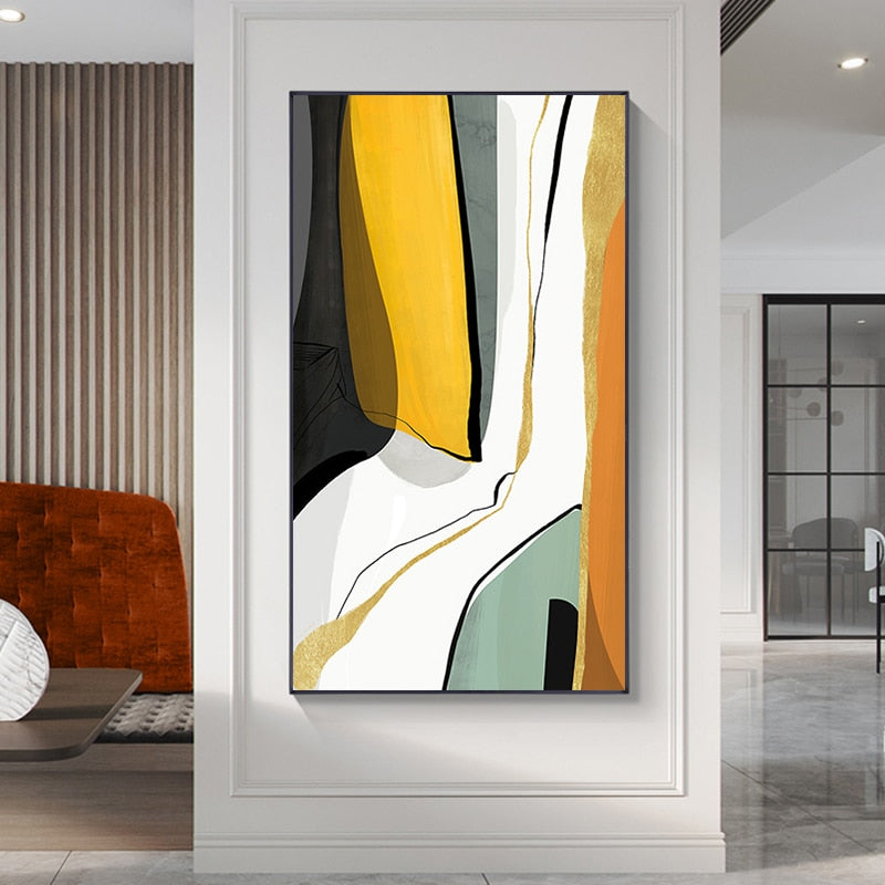 CORX Designs - Abstract Yellow Brown White Canvas Art - Review