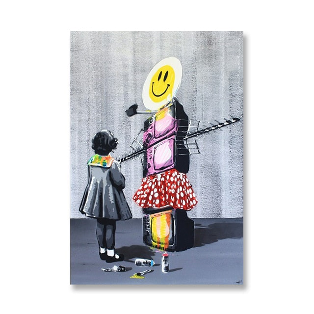CORX Designs - Banksy Painting Street Graffiti Canvas Art - Review