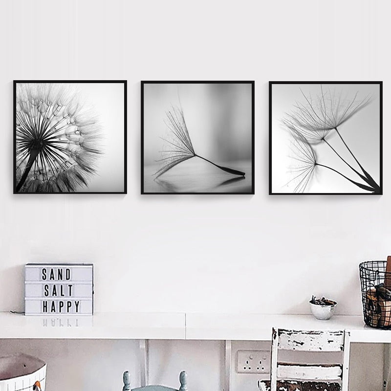 CORX Designs - Black and White Dandelion Flower Art - Review
