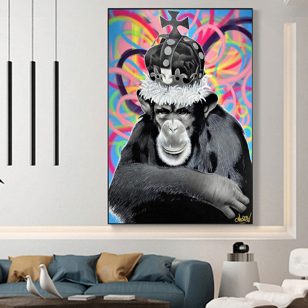 CORX Designs - Graffiti Orangutan Wearing Crown Canvas Art - Review