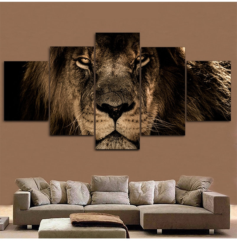 CORX Designs - Fierce Lion 5 Panel Canvas Art - Review