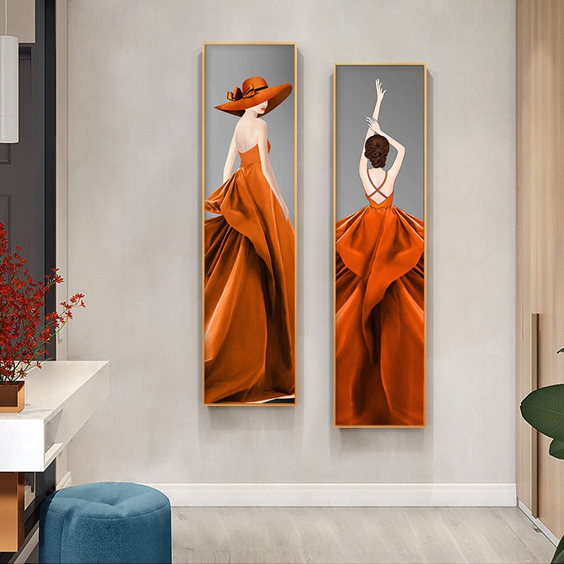 CORX Designs - Orange Dress Fashion Woman Canvas Art - Review