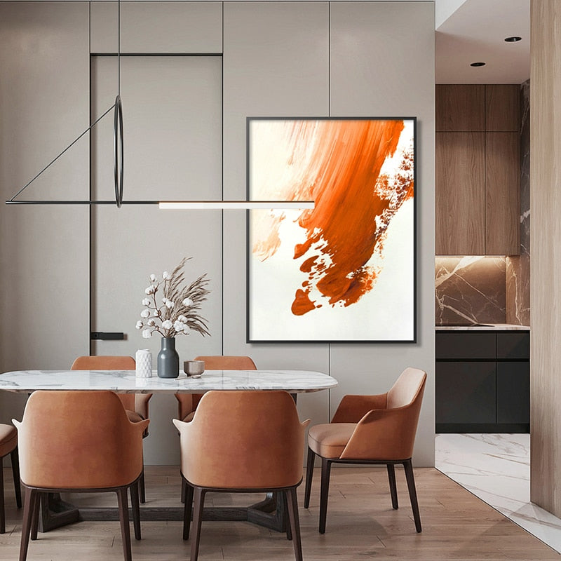 CORX Designs - Orange Red Paint Abstract Canvas Art - Review