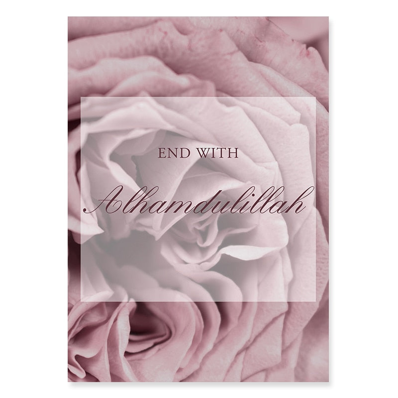 CORX Designs - Islamic Arabic Calligraphy Rose Gold Floral Marble Canvas Art - Review