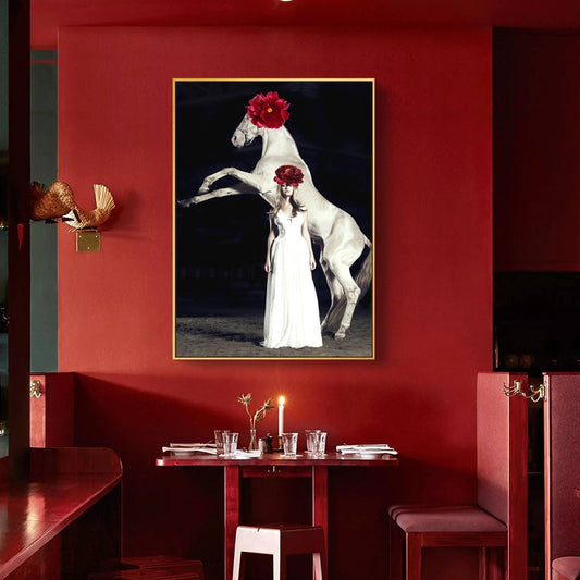 CORX Designs - Woman and Horse Wearing Safflower Canvas Art - Review