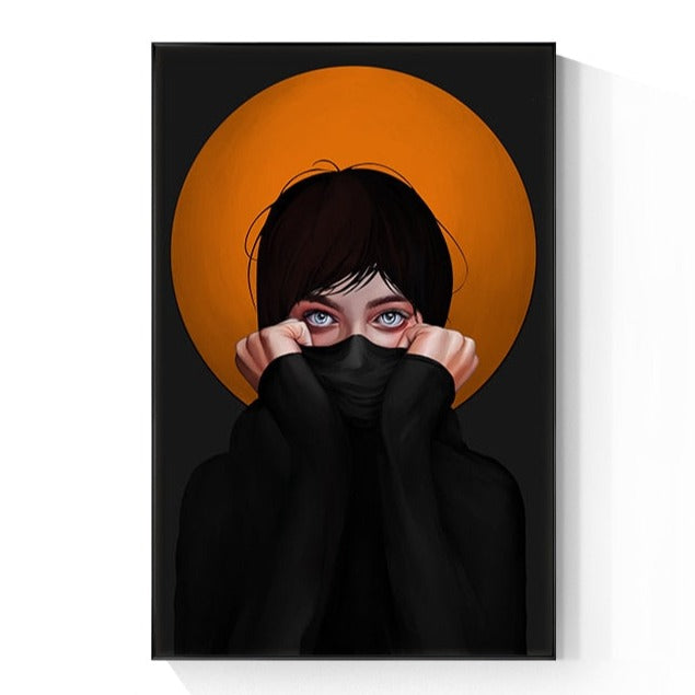 CORX Designs - Modern Girl Concealed Face with Black Cloth Canvas Art - Review