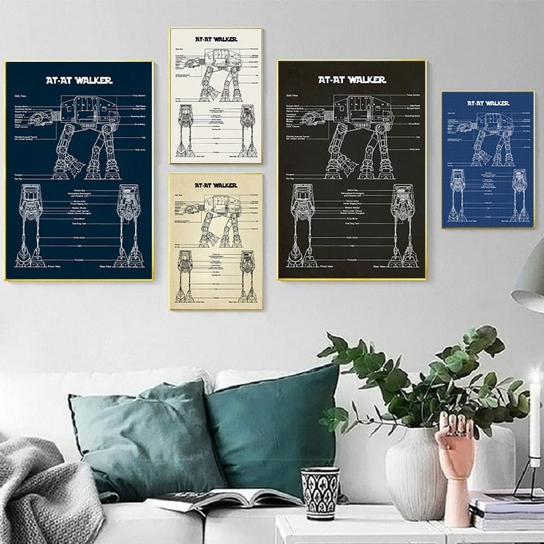 CORX Designs - AT-AT Walker Star Wars Blueprint Canvas Art - Review