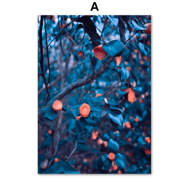 CORX Designs - Orange Flower Blue Leaf Canvas Art - Review
