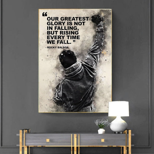 CORX Designs - Black and White Rocky Balboa Boxing Quotes Canvas Art - Review