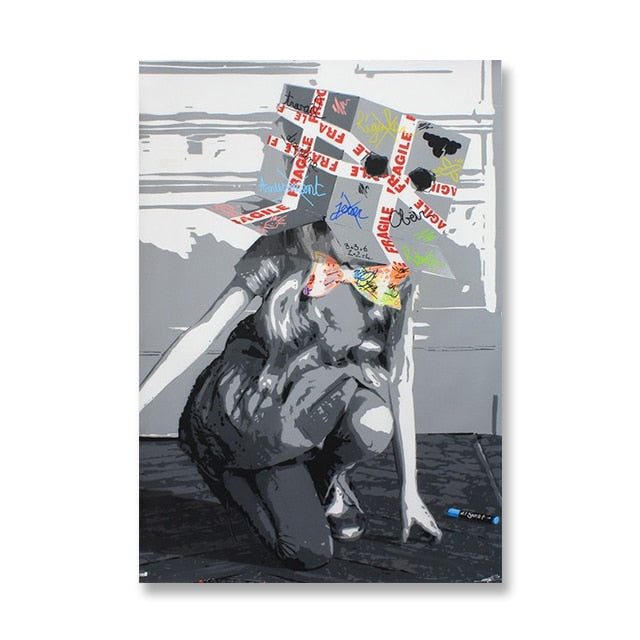CORX Designs - Banksy Painting Street Graffiti Canvas Art - Review