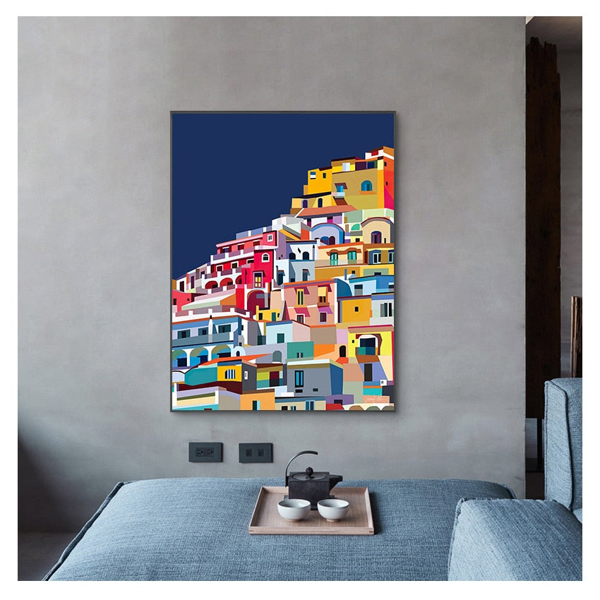 CORX Designs - Colorful Amalfi Coast Wall Art Canvas - Review