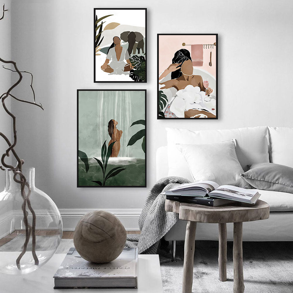 CORX Designs - Woman Meditation Bubble Bath Shower Canvas Art - Review
