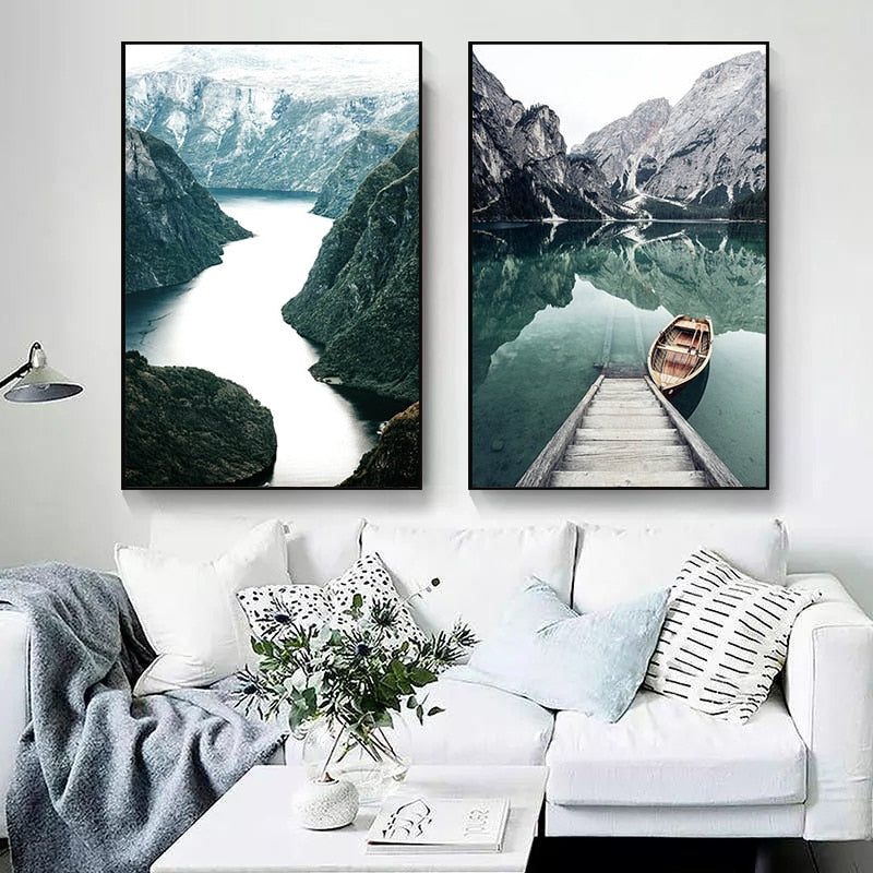 CORX Designs - Nordic Scandinavian Mountain Landscape Canvas Art - Review