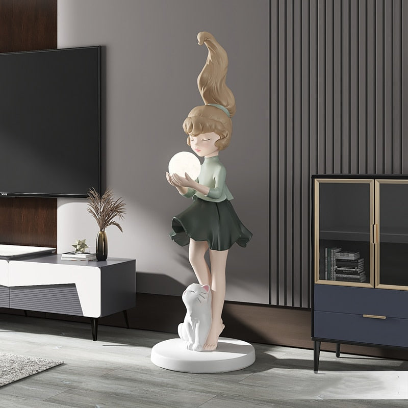CORX Designs - Girl and Cat Large Statue with Light - Review