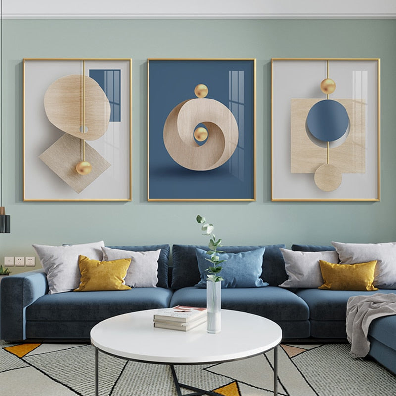 CORX Designs - Abstract Circle Blue White Canvas Art - Review