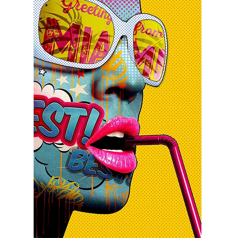 CORX Designs - Colorful Girl Sipping Drink Canvas Art - Review