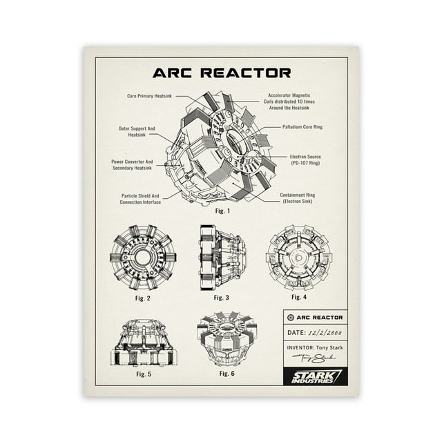 CORX Designs - Arc Reactor Blueprint Canvas Art - Review