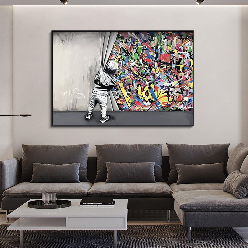 CORX Designs - Kids Behind The Curtain Graffiti Art Canvas - Review