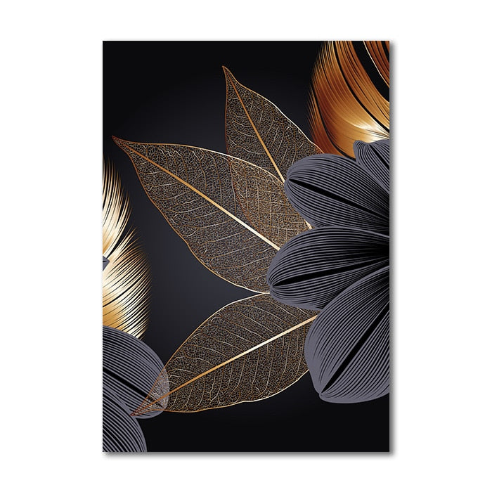 CORX Designs - Black Golden Plant Leaf Canvas Art - Review