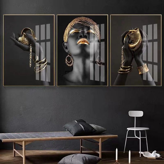 CORX Designs - African Woman Fashion Gold And Silver Canvas Art - Review