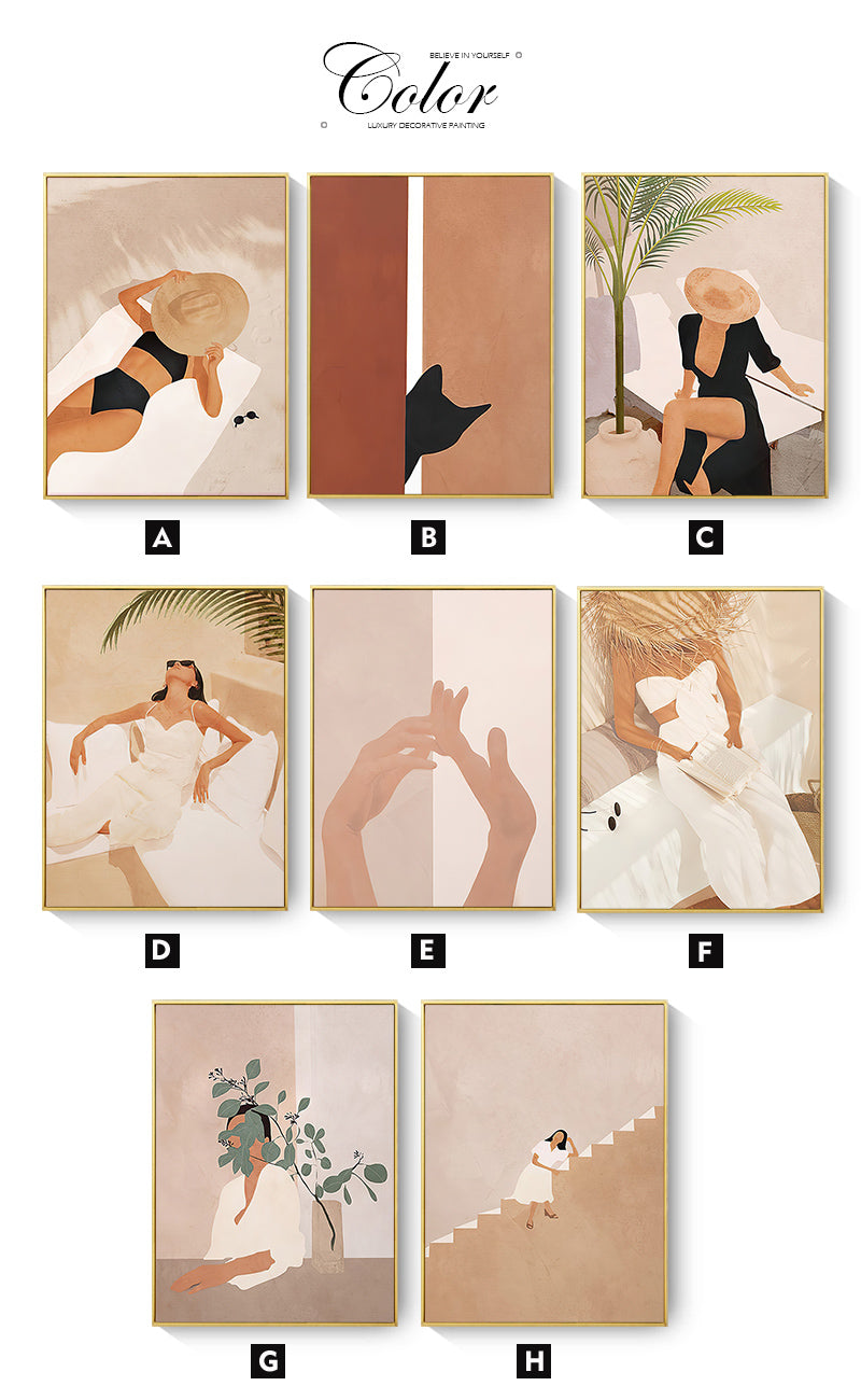 CORX Designs - Fashion Woman Black Cat Leaves Canvas Art - Review