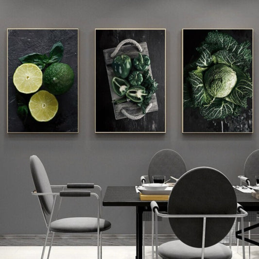 CORX Designs - Green Fruit Vegetable Kitchen Canvas Art - Review