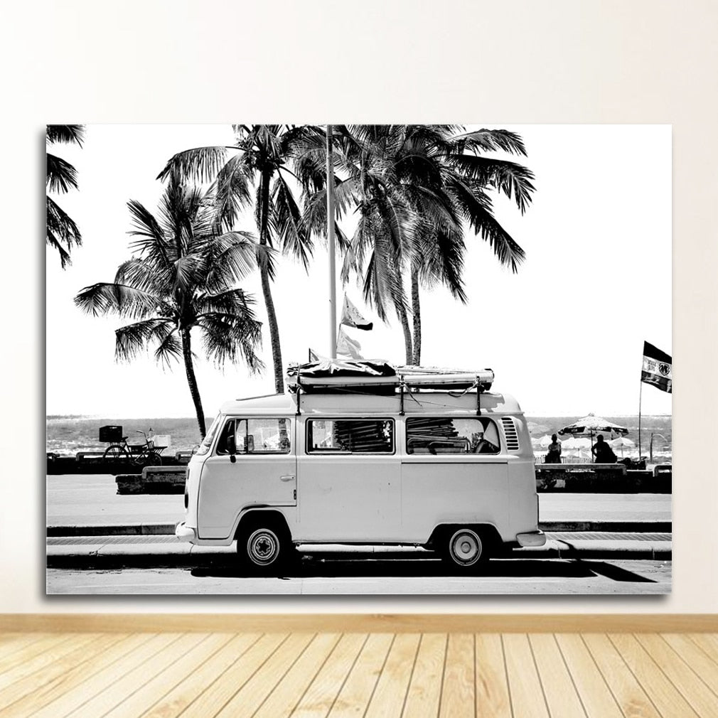 CORX Designs - Black and White Ocean Surfing Coastal Beach Canvas Art - Review