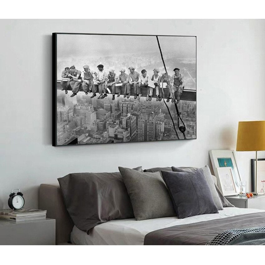 CORX Designs - Black & White Lunch On a Skyscraper Canvas Art - Review